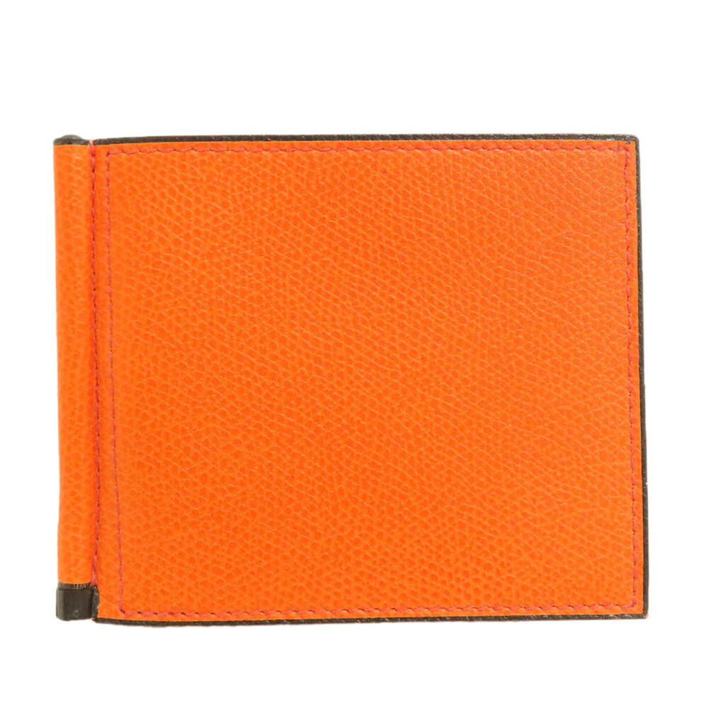 Valextra Money Clip Bi-fold Wallet Leather Men's
